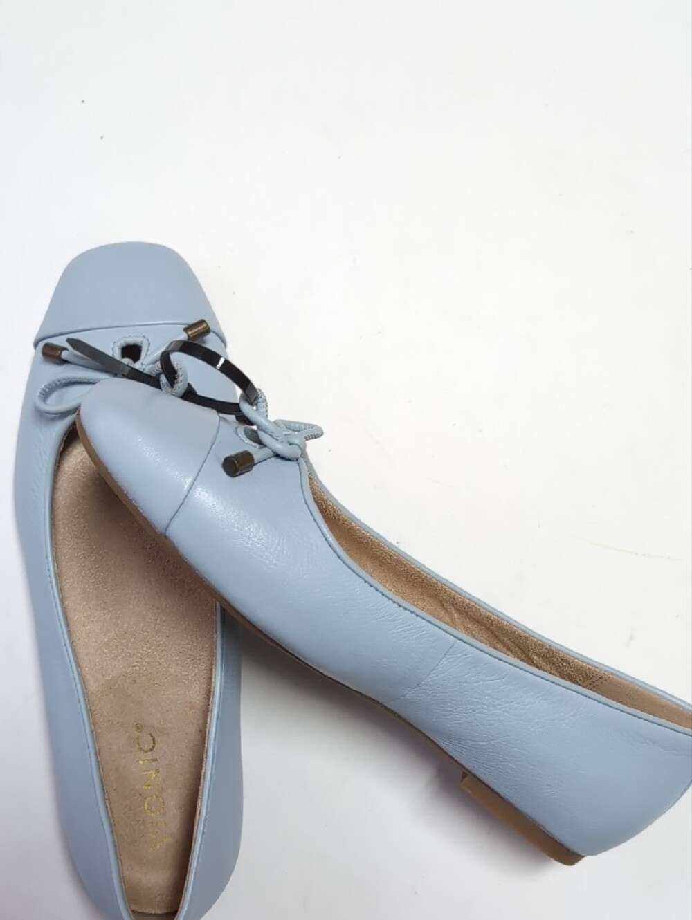 Vionic Women’s Pale Blue Square-Toe Ballet Flats with Bow - Picture 3 of 5
